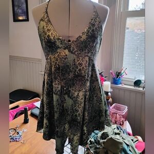 Floral Green Women's Halter Top